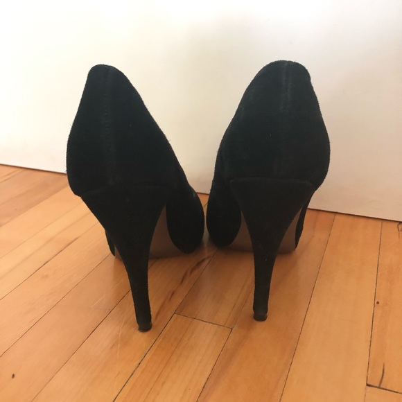 Steve Madden black suede heels, sz 8 - Picture 3 of 5
